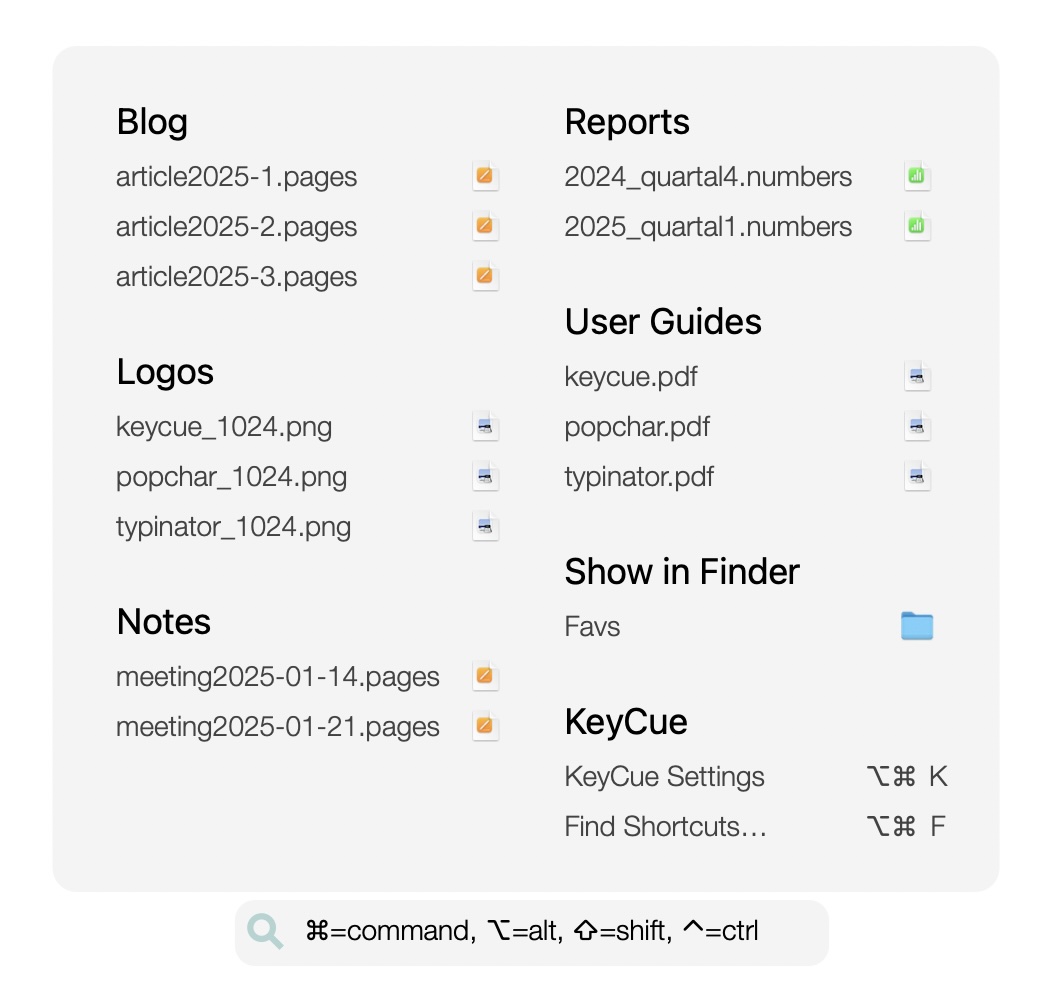 KeyCue 文件夹快捷访问